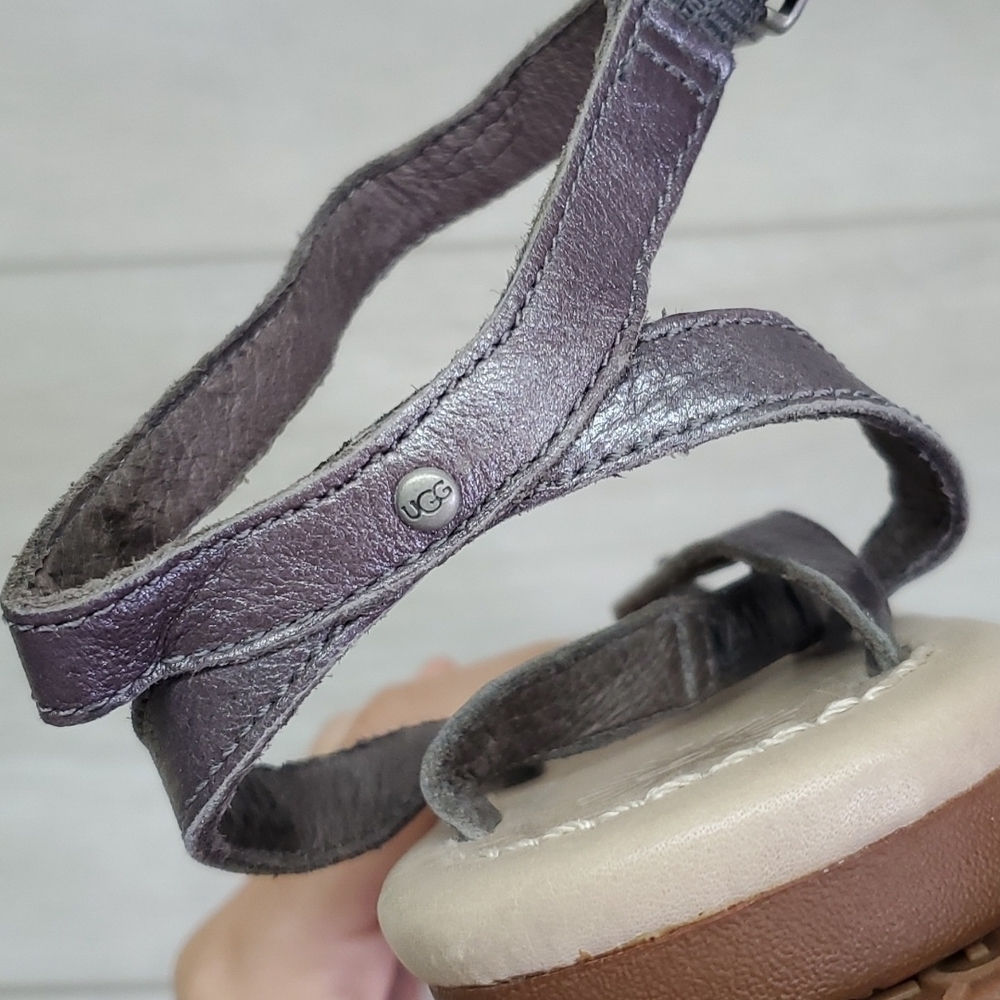 Ugg Women Ankle Leather T Strap Comfort Sandals shoes sz 6 - Picture 6 of 11